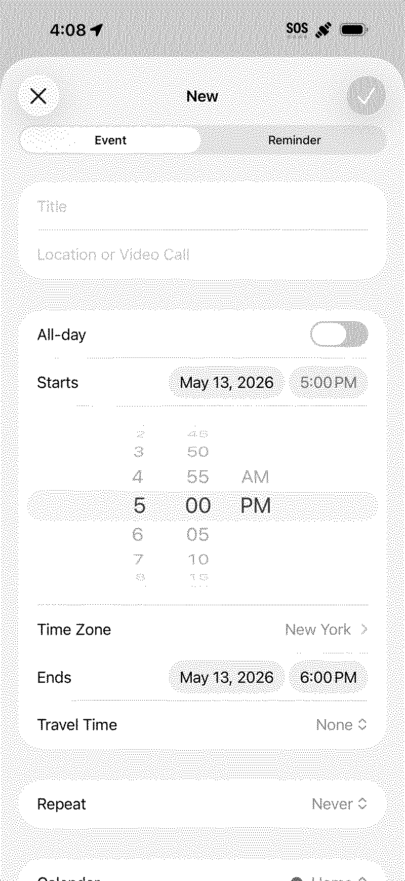 Time picker on iOS