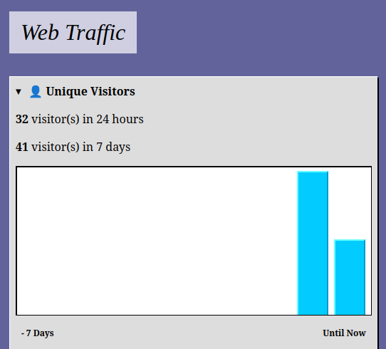 Screenshot of a visitors graph